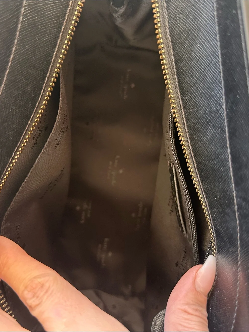 kate spade Beige and Black Woven Tote